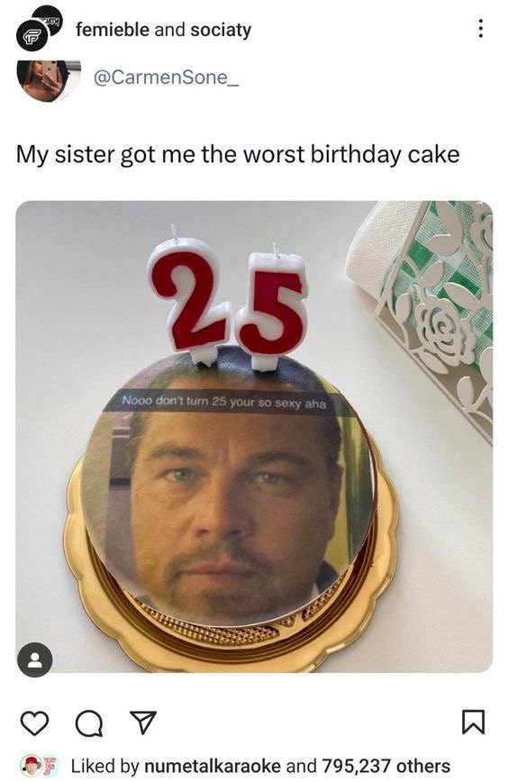 25 year old cake birthday sexy leonardo di caprio