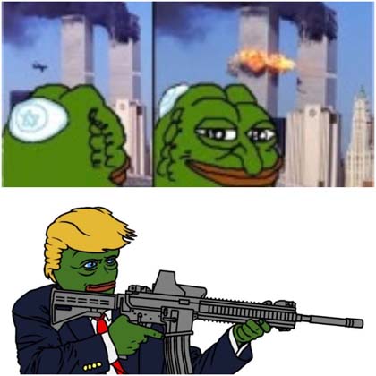 pepe racist 911 trump twin towers bombing