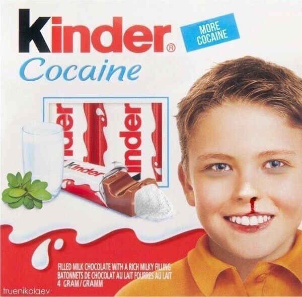 kinder cocaine funny dank meme