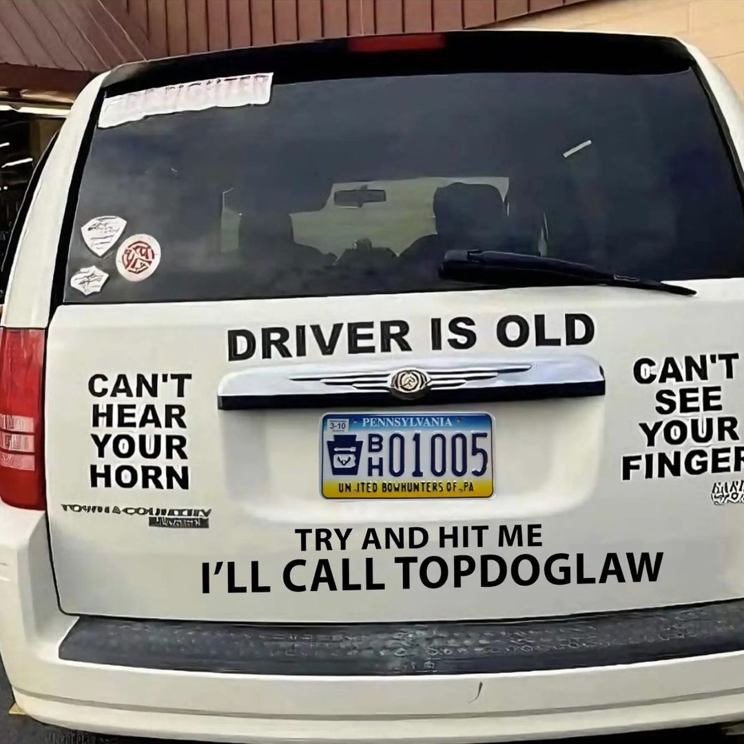 driver is old cant hear your horn cant see your finger car meme