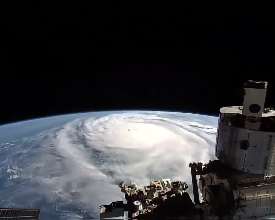 hurricane miltons view from international space station video