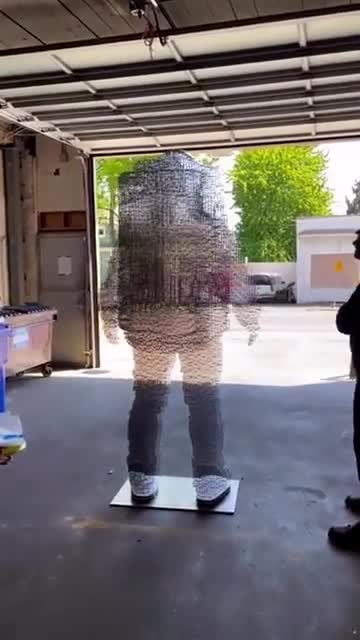 mirror man , amazing sculpture art